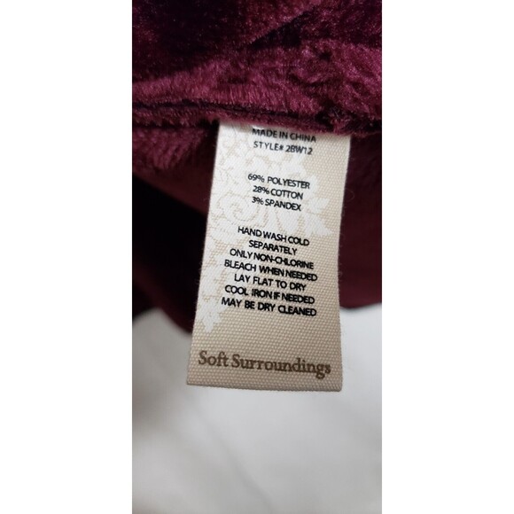 Soft Surroundings Sweater Jacket Open Front Cardigan Burgundy Red XS Cozy - Picture 5 of 5